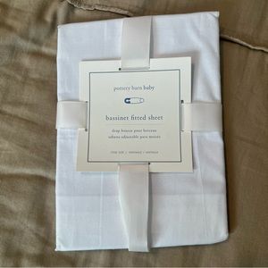 White Pottery Barn Baby Bassinet Fitted Sheet - New!